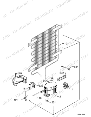 Взрыв-схема холодильника Juno Electrolux JRG90885 - Схема узла Cooling system 017